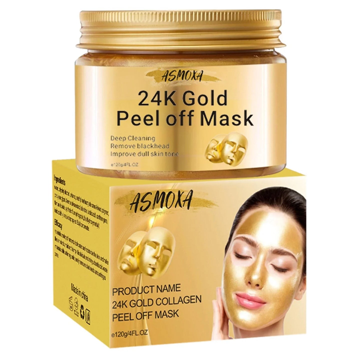 24K Gold Deep Cleansing Anti Acne Remove Black Head Peel Off Beauty Mud Facial Mask