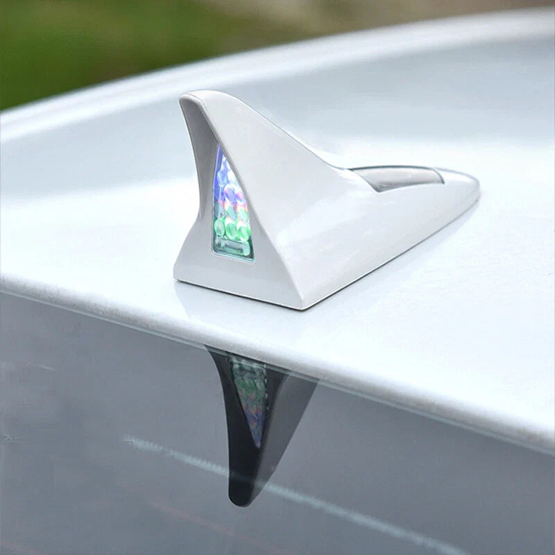 LED Warning Light Solar-Powered Shark Fin Car Antenna