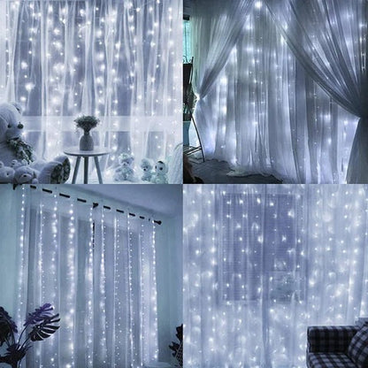 New Year’s LED Curtain Lights – Festive Glow for Home & Parties